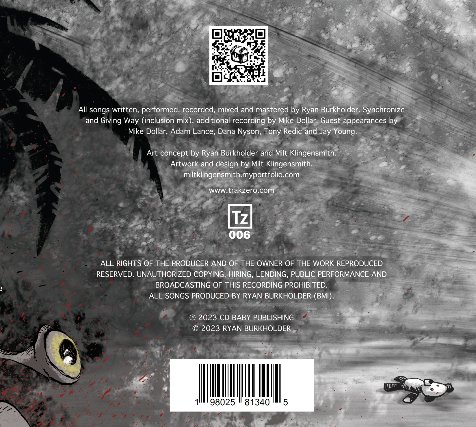 Trakzero - Inclusions - CD back cover